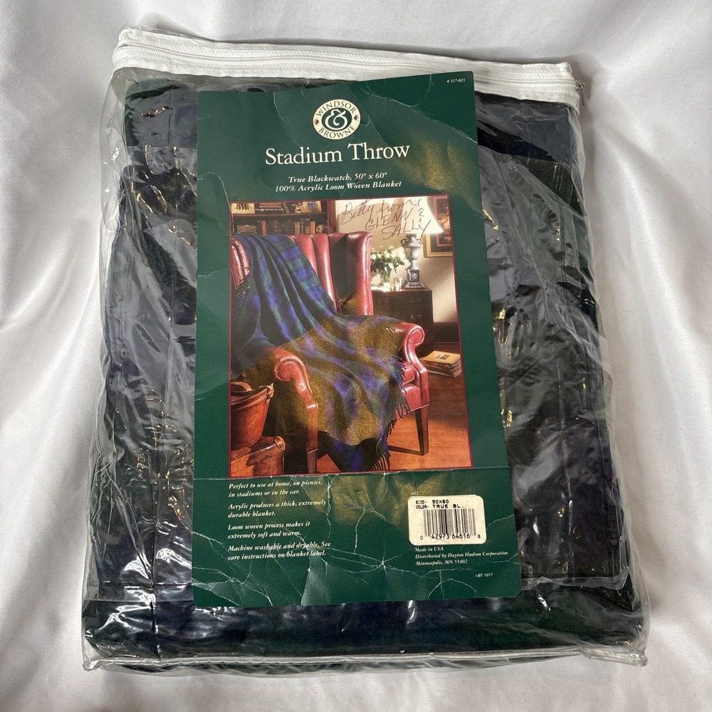 Windsor Browne Stadium Throw Loom‎ Woven Blanket True Blackwatch Tartan 50x60"